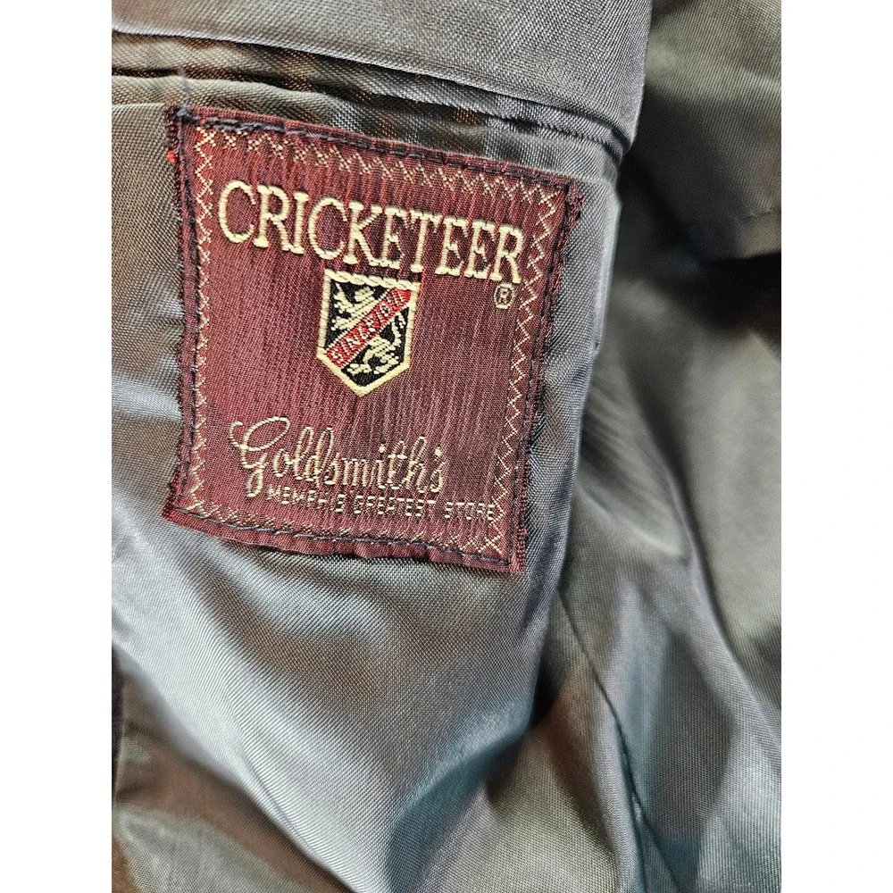 Cricketeer Goldsmiths Mens Gray Pinstripe Wool Blazer Sport Coat Two Button 40R